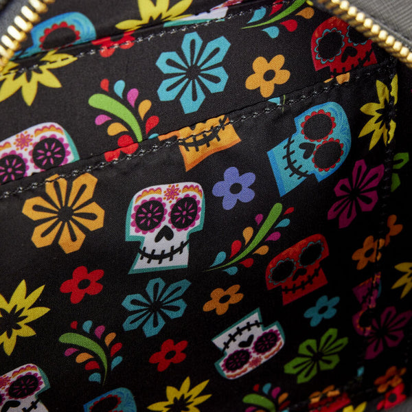 Loungefly Pixar Coco Miguel Calavera Floral Skull Crossbody Bag