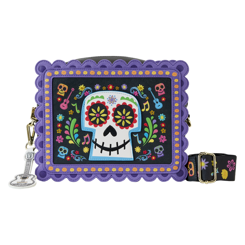 Loungefly Pixar Coco Miguel Calavera Floral Skull Crossbody Bag