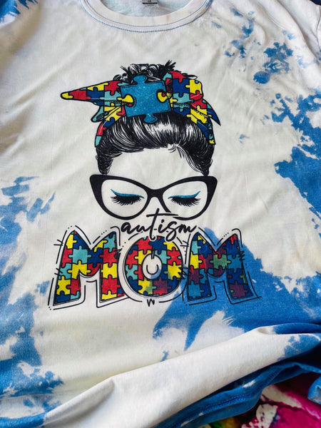 Autism Mom Bleach Dye Shirt