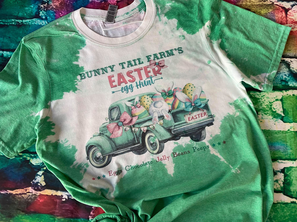 Easter Egg Hunt Bleach Dye T-Shirt