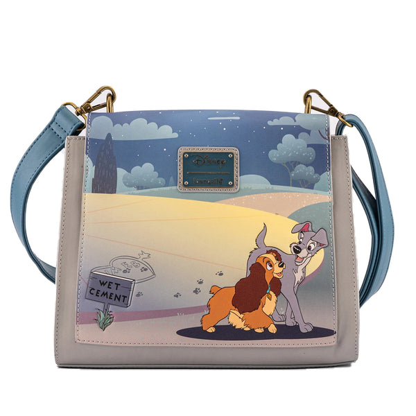 Loungefly Disney Lady And The Tramp Wet Cement Crossbody Bag