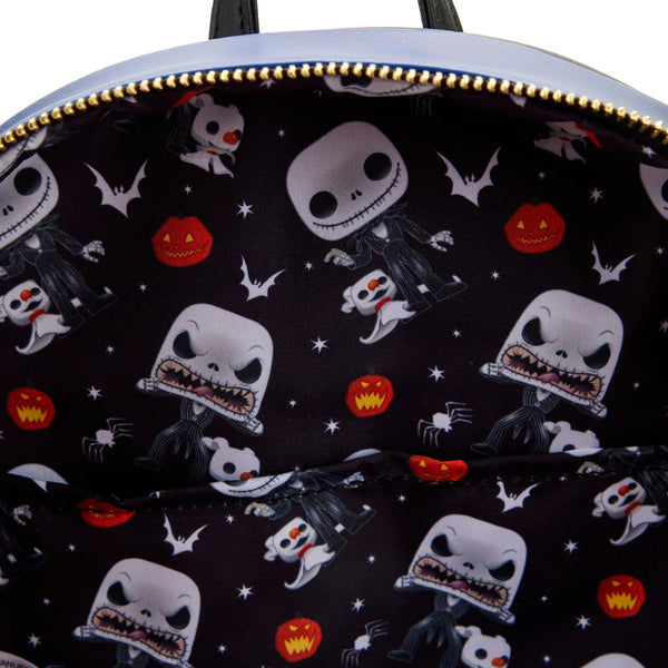 Funko Pop by Loungefly Disney Nightmare Before Christmas Jack Skellington House Glow in the Dark Mini Backpack