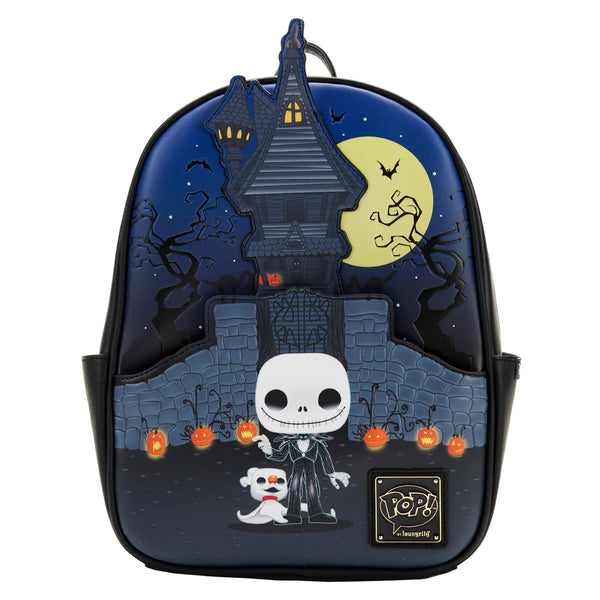 Funko Pop by Loungefly Disney Nightmare Before Christmas Jack Skellington House Glow in the Dark Mini Backpack