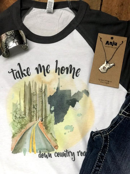 Country roads take hot sale me home shirt
