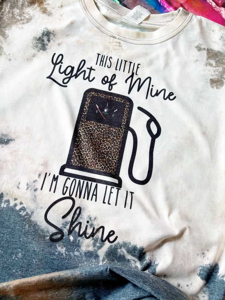 This Little Light of Mine Gas Light Bleach Dye Tee