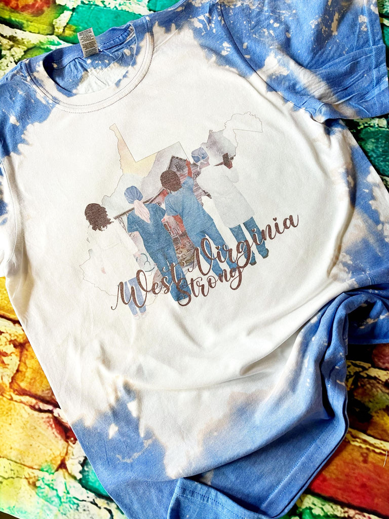 West Virginia Strong Healthcare Heroes Bleach Out T-Shirt