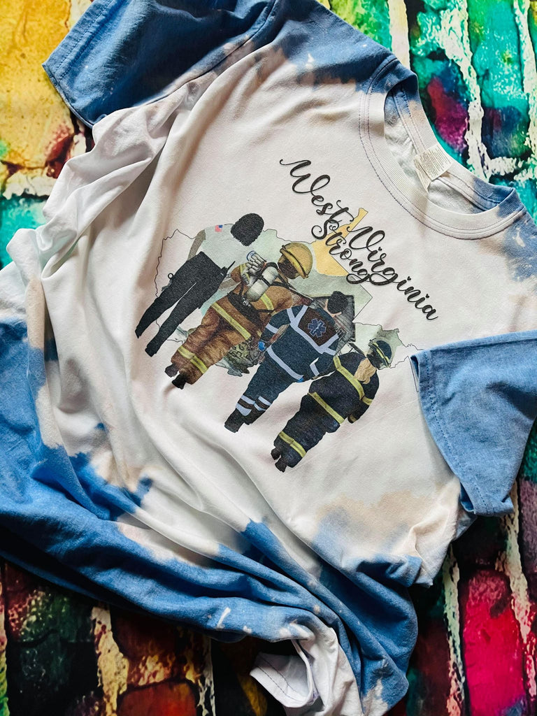 West Virginia Strong First Responders Bleach Out T-Shirt