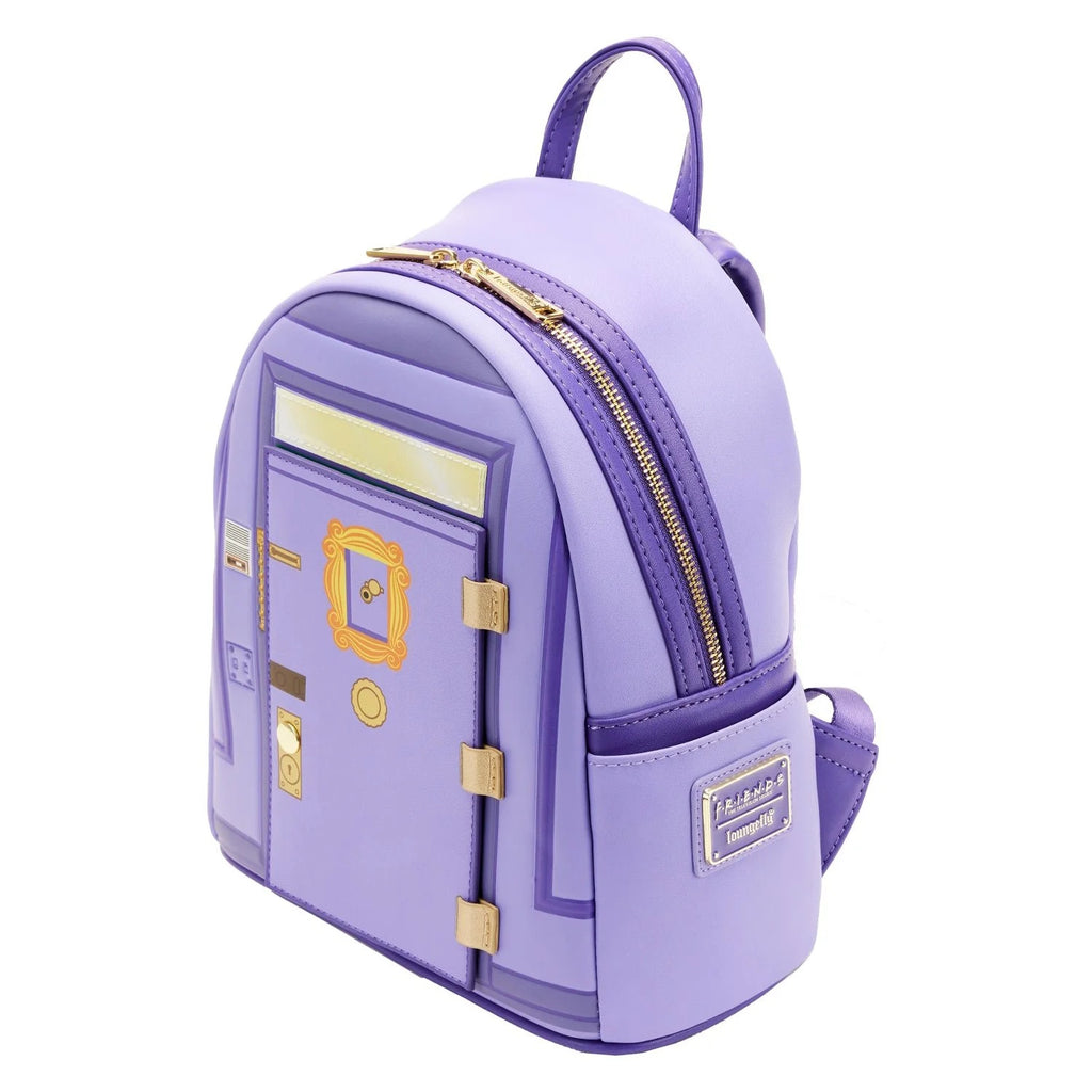 friends mini backpack Loungefly F.R.I.E.N.D.S. Chibi Character All-Over Print featuring a yellow taxi on the front Loungefly x Disney Winnie The