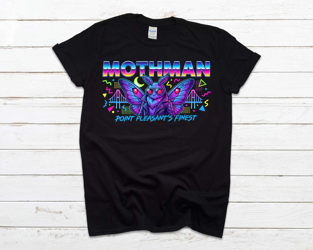90s Neon Mothman T-Shirt Flat La