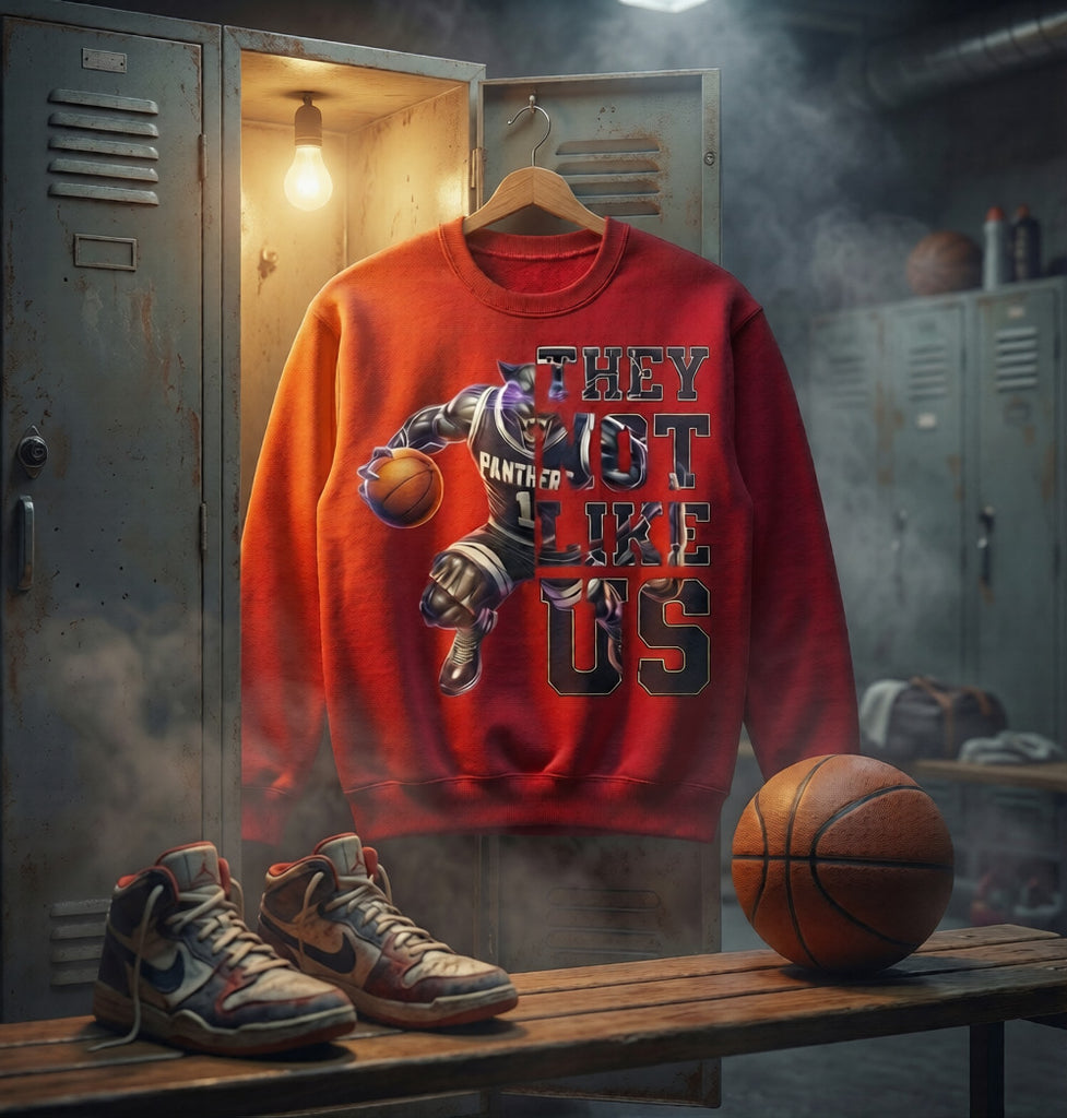 Panthers "They Not Like Us" Basketball Graphic Tee, Hoodie & Crewneck
