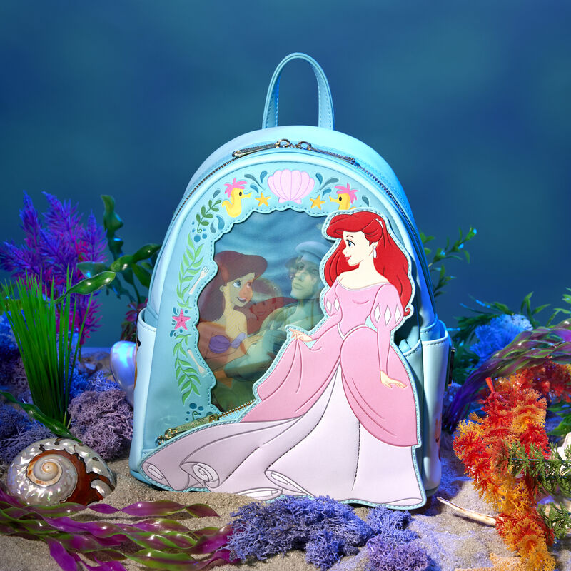 disney the little mermaid ariel tattoo art mini backpack Loungefly Disney The Little Mermaid Ariel Princess Lenticular Mini Backpack