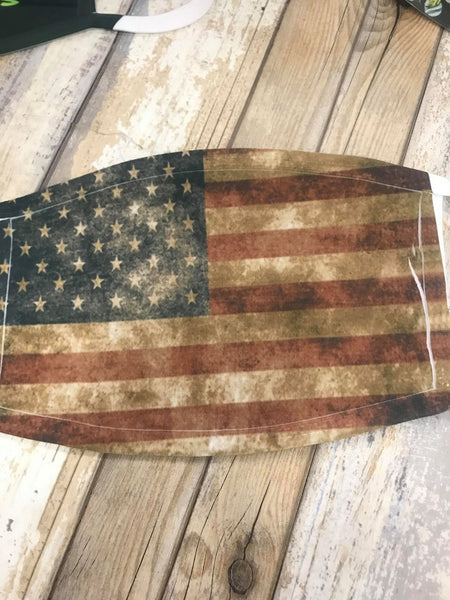 Vintage American Flag Face Mask