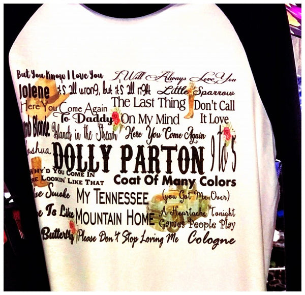 Dolly Parton Songs Raglan Shirt