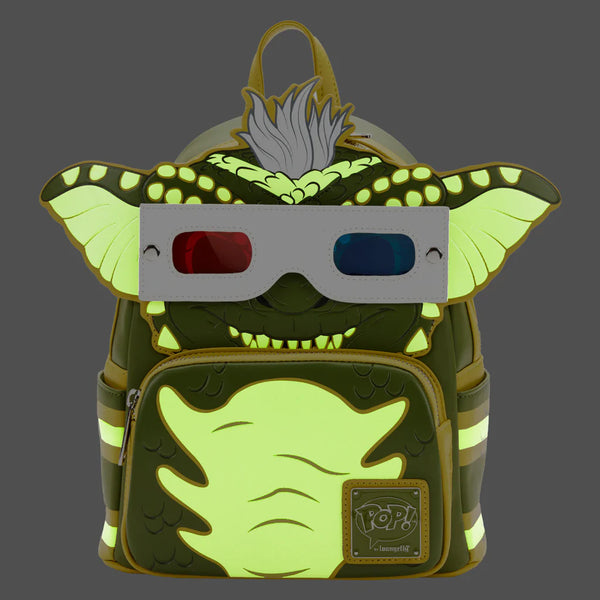 Pop by Loungefly Gremlins Stripe Cosplay Glow in the Dark Mini Backpack with Removeable 3D Glasses