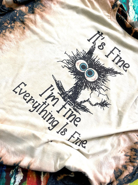 It's Fine I'm Fine Everything Is Fine Cat Shirt