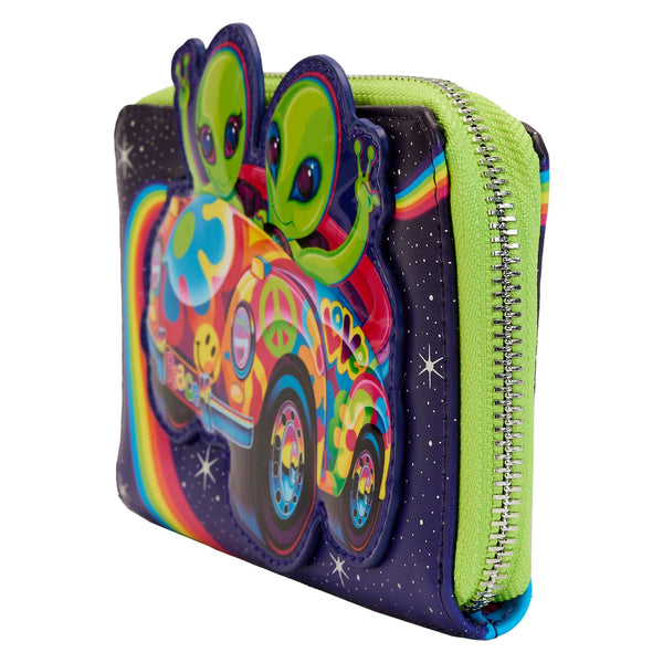 Loungefly Lisa Frank Cosmic Alien Glow in the Dark Zip Around Wallet