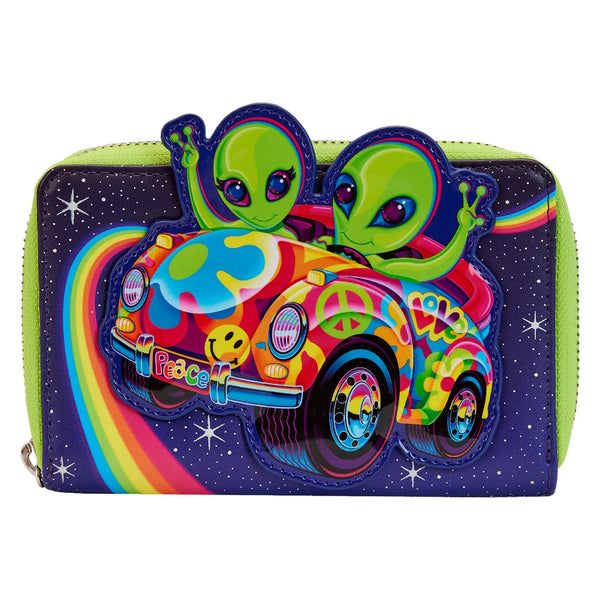 Loungefly Lisa Frank Cosmic Alien Glow in the Dark Zip Around Wallet