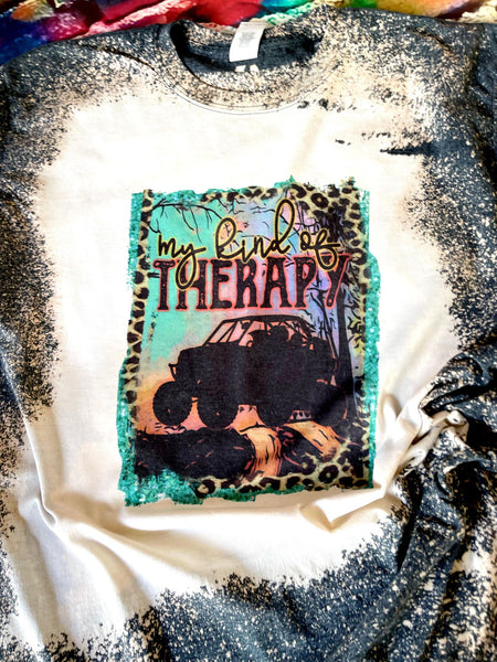My Kind of Therapy Trail Riding Bleach Dye Shirt