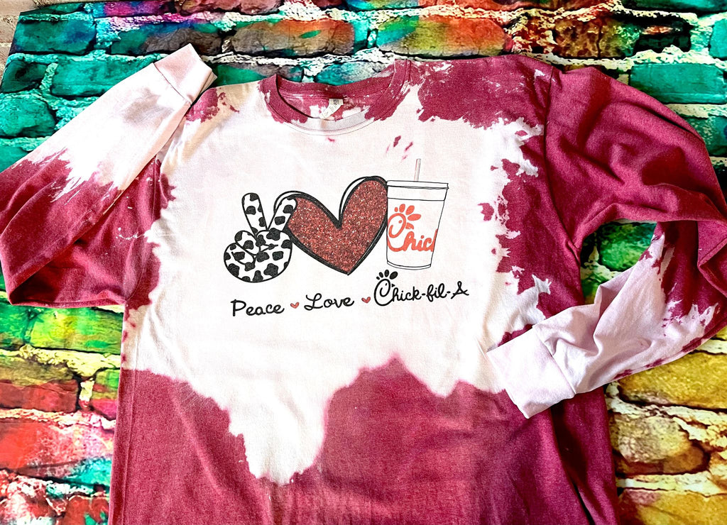 Peace Love Chick Bleach Out Tee