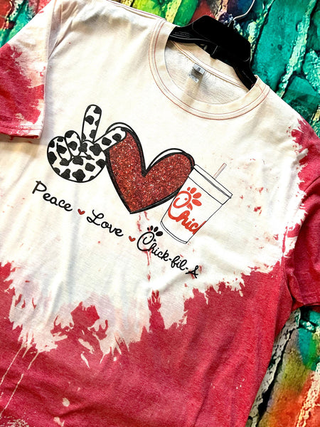 Peace Love Chick Bleach Out Tee