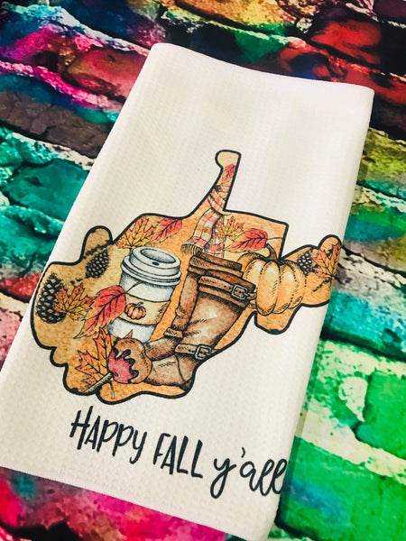 Happy Fall Y'all Towel
