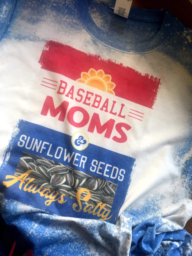 Baseball Moms & Sunflower Seeds Bleached T-Shirt